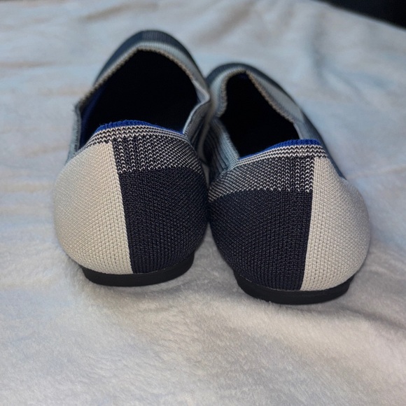 Rothy's Women's The  Flat Round Cap Toe Shoe In A Black And Cream Pattern size 9 - Picture 11 of 12